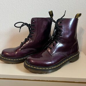 Dr. Martens Burgundy Lace-Up Boots
